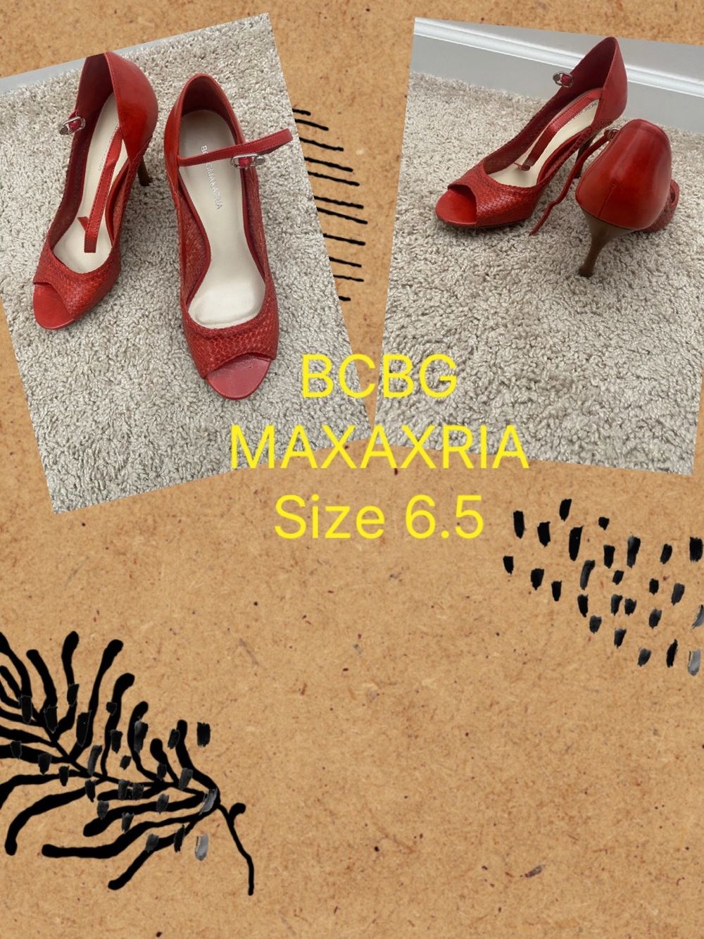BCBG MAXAZRIA R ED HEELS SIZE 6.5
